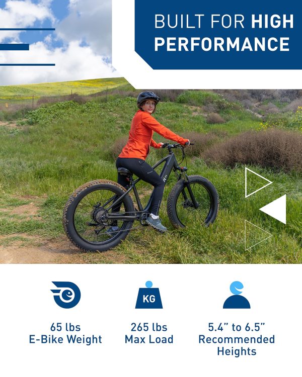 Hiboy P6 Electric Bike for Adults, 28MPH 62.1Miles Range 750W Motor 48V 13Ah Removable Battery Ebike, 26" x 4.0 Fat Tire Electric Mountain Bicycle, Shimano 9 Speed, Hydraulic Suspension, UL Certified - Image 4