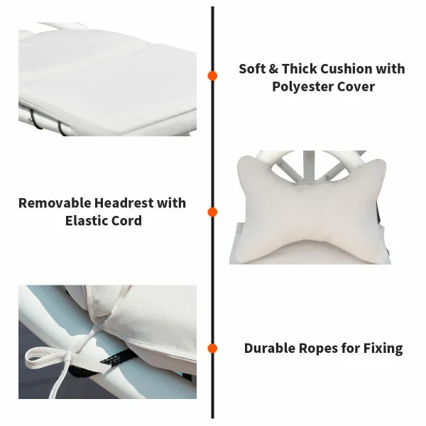 Patio Chaise Lounge Chair With Canopy - Cushioned Outdoor Lounger - Image 4