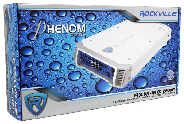 Rockville RXM-S6 Marine/Boat 2600 Watt 6 Channel Amplifier + PA Microphone - Image 5
