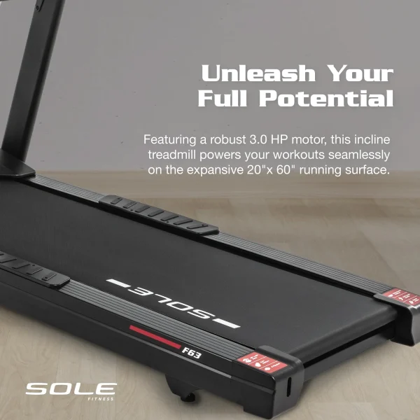 New 2023 Treadmill, Sole Treadmill F63, Foldable Treadmills for Home Use, Bluetooth, Wide Speed Range, Treadmill Foldable, Treadmills for Home with Incline, Home Exercise Treadmill (Sole F63) - Image 6