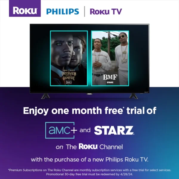 Philips 32 Class HD (720P) Smart Roku Borderless LED TV (32PFL6452/F7) (New) - Image 3