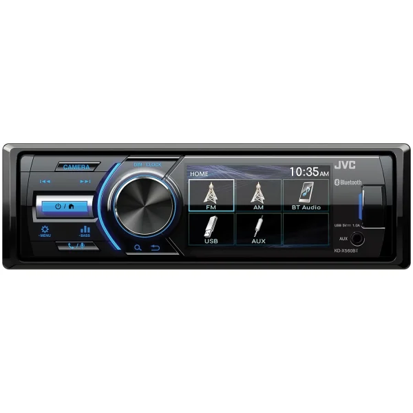 JVC KD-X560BT - Single-DIN In-Dash Powersports/Marine AM/FM/CD Receiver with Bluetooth