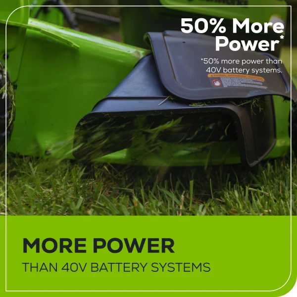 Greenworks 60V 21 Push Lawn Mower with 5.0 Ah Battery & Charger 2546502 - Image 5