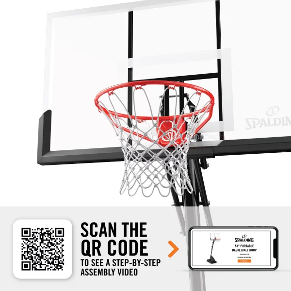 Spalding 54 In. Shatter-proof Polycarbonate Exacta height® Portable Basketball Hoop System - Image 3