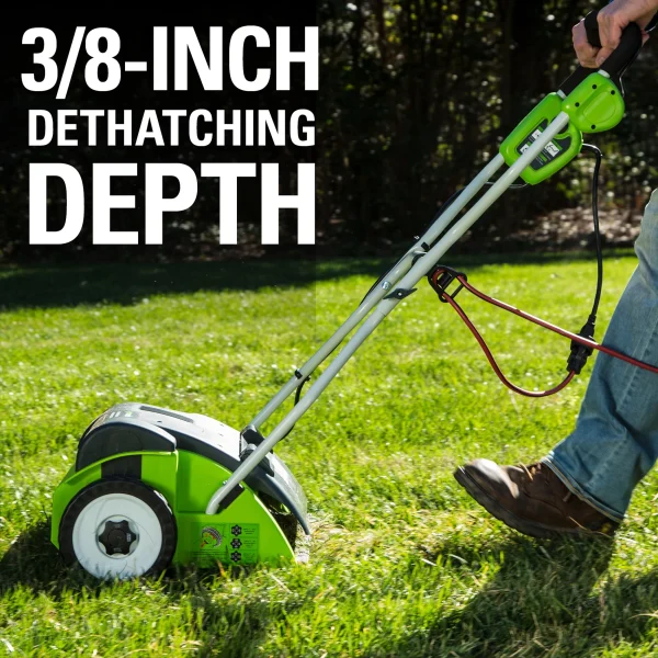 Greenworks 10 Amp 14 Corded Electric Dethatcher 27022 - Image 7