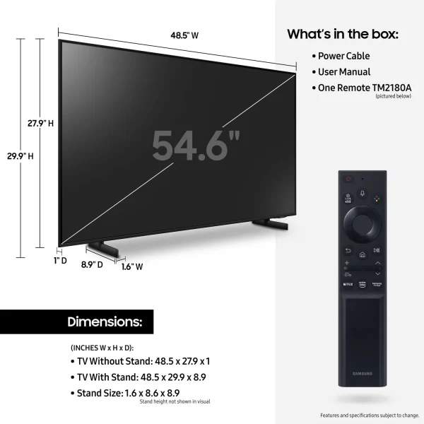 SAMSUNG 55 Class 4K Crystal UHD (2160P) LED Smart TV with HDR UN55AU8000B - Image 3
