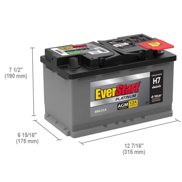 EverStart Platinum AGM Automotive Battery, Group Size H7 / LN4 / 94R 12 Volt, 800 CCA 140 RC - Image 3