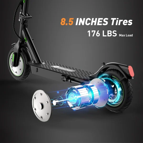 iSinwheel S9Pro Electric Scooter, 18.6 MPH, Up To 21 Miles Long Range, 350W Motor E Scooter, App Control, 8.5-inch Inflatable Tires, 7.5Ah Battery Electric Scooter Adult - Image 7