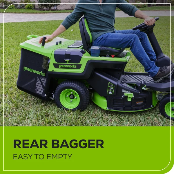 Greenworks 60V 30" CrossoverT Riding Lawn Tractor with (2) 8.0 Ah, (2) 4.0 Ah Batteries & 600-Watt Charger 7421902 - Image 12