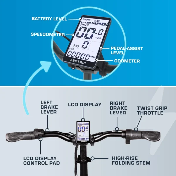 LECTRIC XP Lite Electric Bike | Adult Folding Bikes - Weighs Only 46lbs | 40+ Mile Range w/ 5 Pedal-Assist Levels | 20mph Top Speed - Class 1 and 2 eBike (Midnight Black) - Image 2