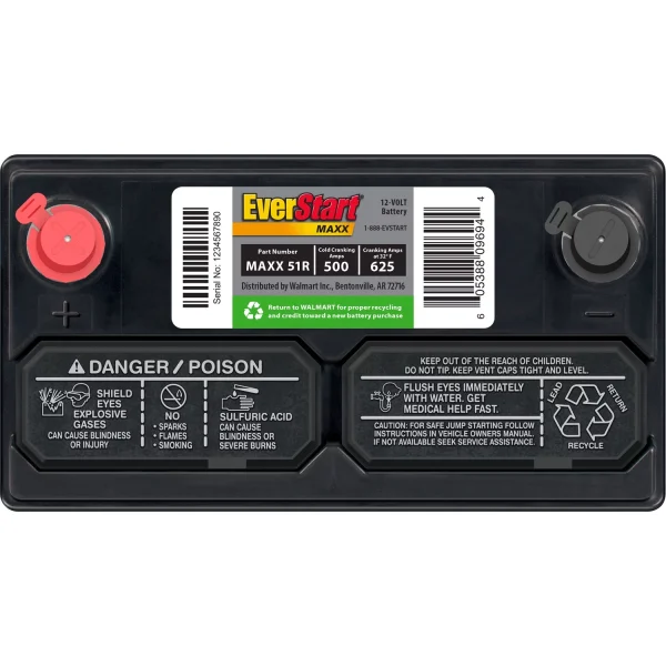 EverStart Maxx Lead Acid Automotive Battery, Group Size 51R 12 Volt, 500 CCA - Image 7