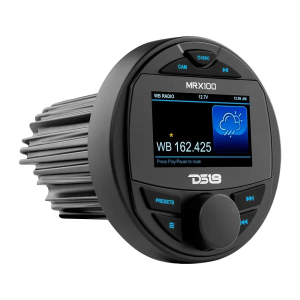 DS18 MRX100 Marine Head Unit Video TFT LCD Screen, Bluetooth, 2 Zones, 4 Volts Output, BT, 4x50 Watts MAX - Image 2