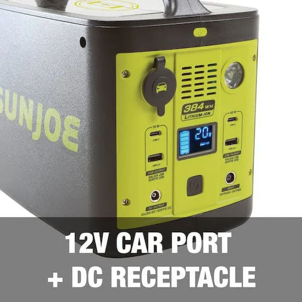 Sun Joe PPG400 384Wh 6-Amp Portable Power Generator with Outlets and USB Ports - Image 7