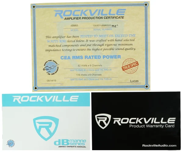 Rockville DBM65 6-Channel 2600w Peak/660w RMS Marine/Boat Amplifier - Image 9