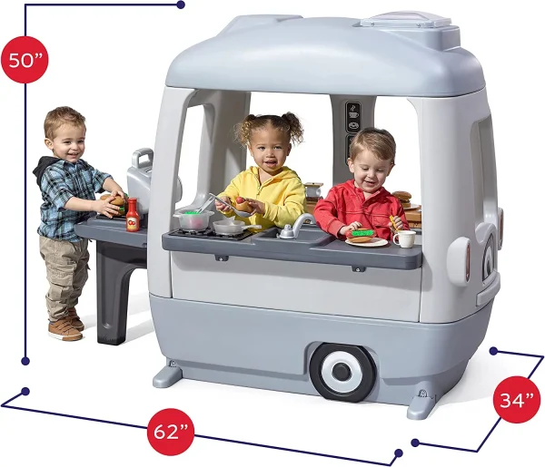 Step2 Adventure Camper, Toddler Outdoor Playhouse includes 50pc Accessory Set, Gray - Image 11