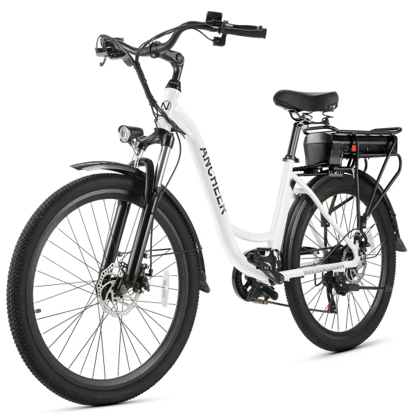 ANCHEER Electric Bike for Adults, 48V 500Wh EBike, UP to 60 Miles, Removable Battery, 3H Fast-Charge, 26 Commuter Electric Bicycles, 7-Speed, LCD Digital Display, Suspension Fork, Cruise Control