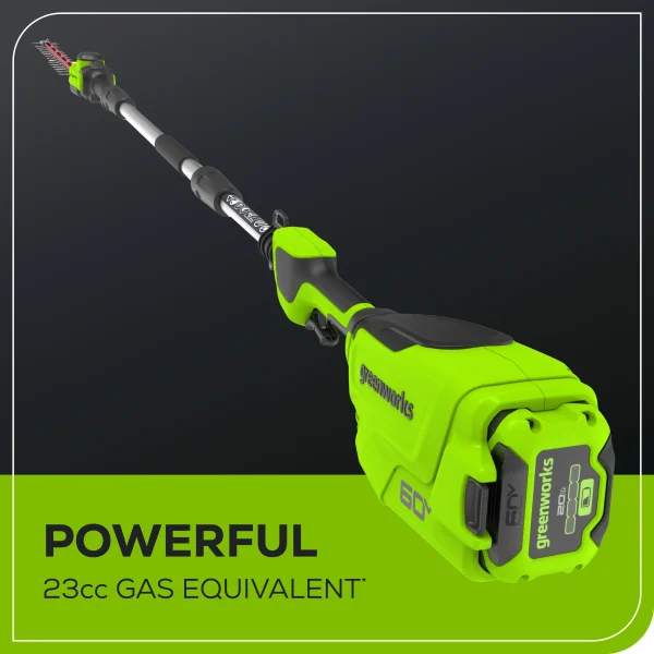 Greenworks 60V 20 Pole Hedge Trimmer with 2.0 Ah Battery & 3 Amp Charger 2307502 - Image 5