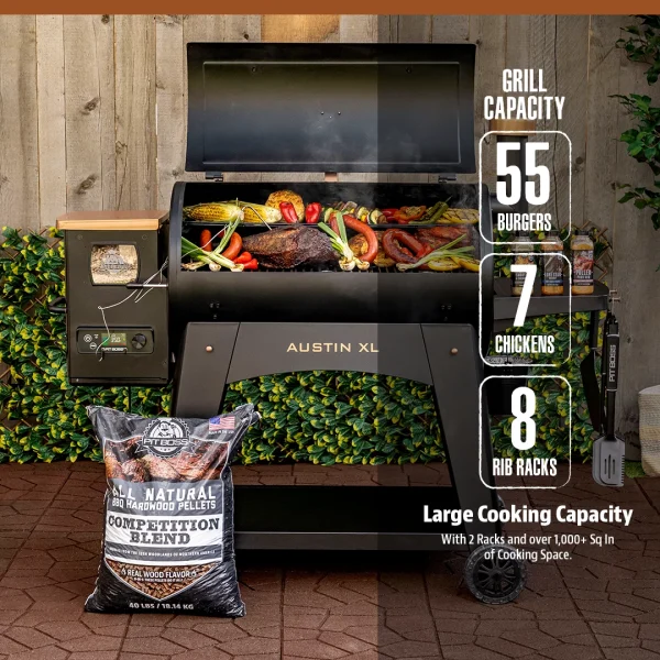 Pit Boss Austin XL 1000 Sq in Wood Fired Pellet Grill and Smoker – Onyx Series - Image 8
