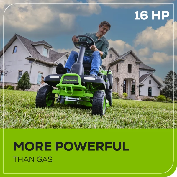 Greenworks 60V 30" CrossoverT Riding Lawn Tractor with (2) 8.0 Ah, (2) 4.0 Ah Batteries & 600-Watt Charger 7421902 - Image 4