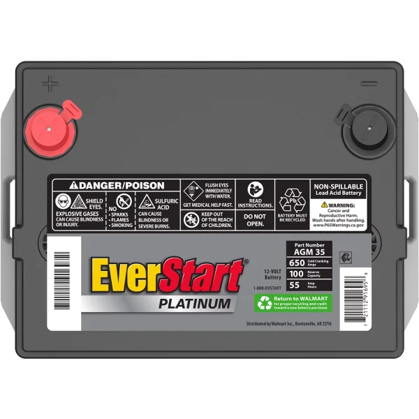 EverStart Platinum AGM Automotive Battery, Group Size 35 12 Volt, 650 CCA - Image 6