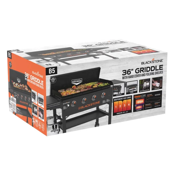 Blackstone Original 4-Burner 36 Propane Omnivore Griddle with Hard Cover - Image 3