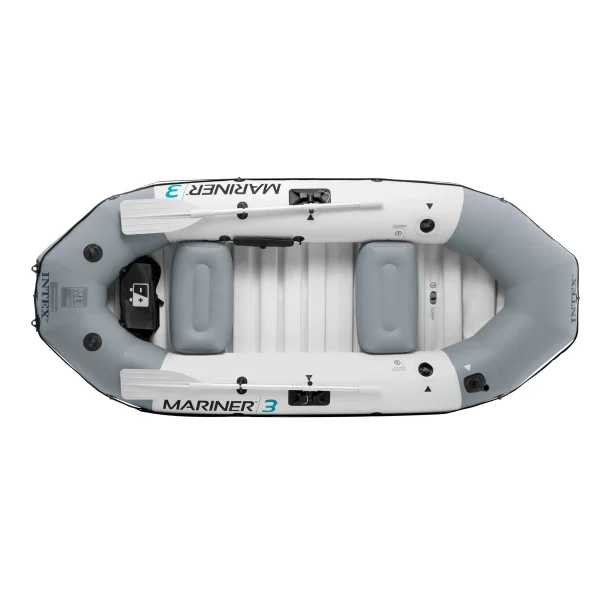 Intex Mariner 3, 3-Person Inflatable River/Lake Dinghy Boat & Oars Set - Image 2