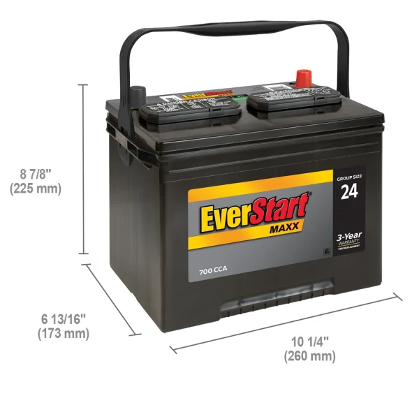 EverStart Maxx Lead Acid Automotive Battery, Group Size 24 12 Volt, 700 CCA - Image 2