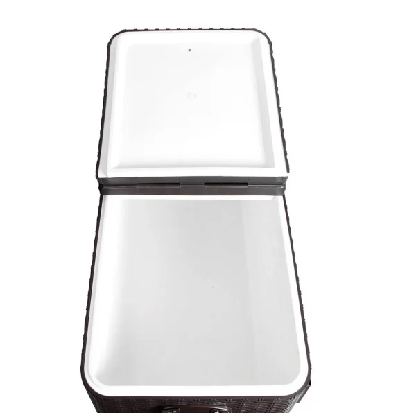 Home Aesthetics 80 Quart Qt Rolling Cooler Ice Chest  Beverage Cart, Dark Brown - Image 6
