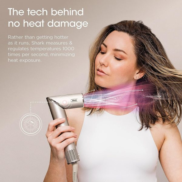 Open Box Shark - FlexStyle Air Styling & Drying System, Powerful Hair Blow Dryer and Multi-Styler for Straight and Wavy Hair - Stone HD430 - Image 2