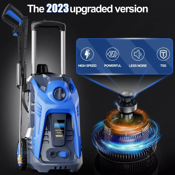 Powerful Electric Pressure Washer - 3500 PSI Electric Power Washer, 2.5 GPM Power Washers Electric Powered with 4 Interchangeable Nozzle and Foam Cannon - Image 4