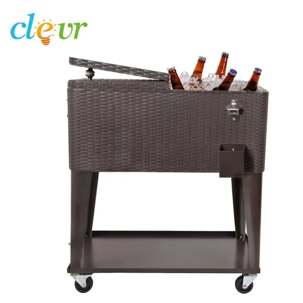 Clevr  Outdoor Patio 80 quart Party Portable Rolling Cooler Wheeled Ice Chest - Image 5
