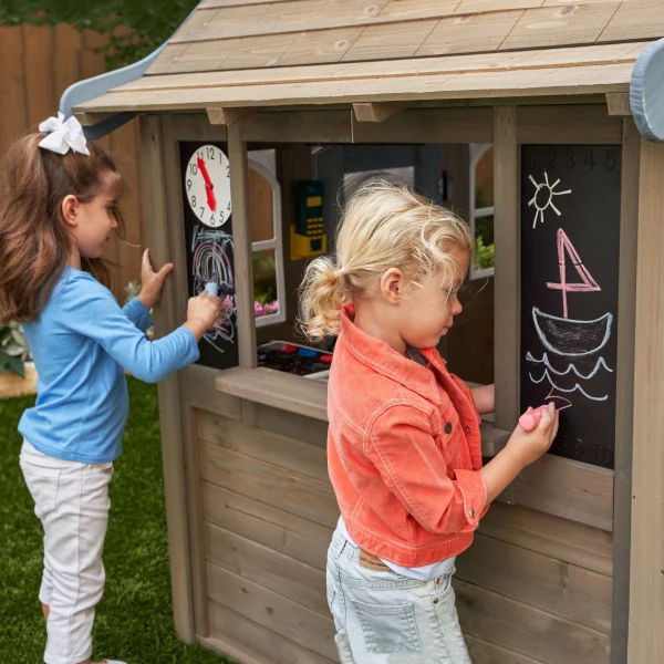 KidKraft Forestview II Wooden Outdoor Playhouse with Kitchen - Image 4