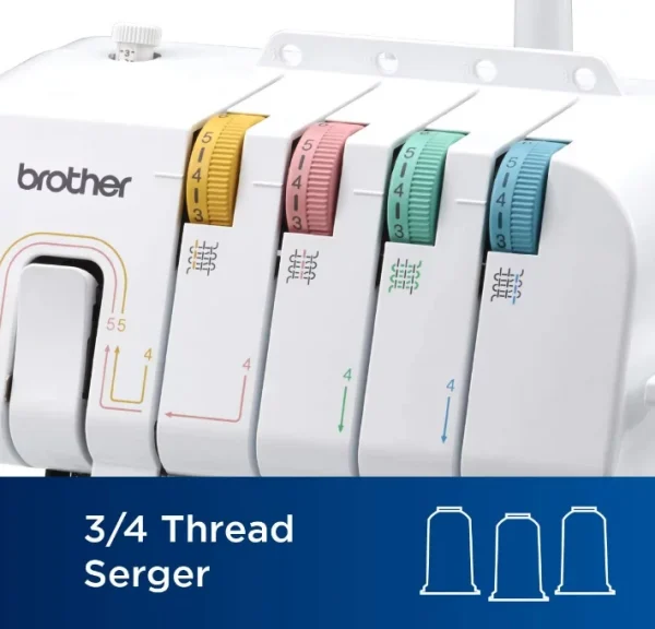 Brother 1034DX Easy-to-Use 3 or 4 Thread Serger with Color Coded Thread Guides - Image 4
