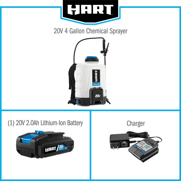 HART 20-Volt 4 Gallon Chemical Sprayer Kit, (1) 2.0Ah Lithium-Ion Battery - Image 8