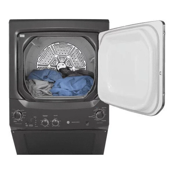 GE GUD27ESSMWW 27 Spacemaker Series Washer and Electric Dryer with Multi wash Cycles Rinse Temperature Auto Loading Sensing Rotary Electronic Controls and Spin Speed Combination in White - Image 7