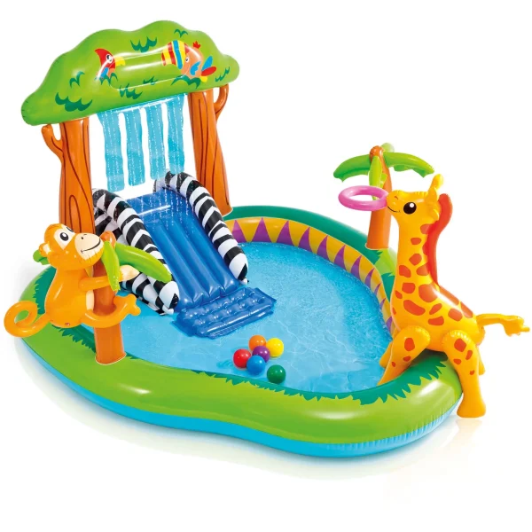 Intex Inflatable Jungle Play Center with Water Slide and Sprayer - Image 2