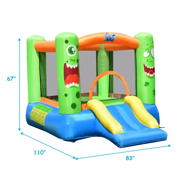 Topbuy Inflatable Bounce House Jumping Castle Kids Playhouse w/ Slider and 480W Blower - Image 8