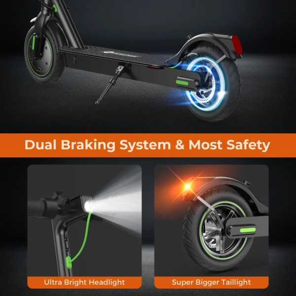 iSinwheel S9Pro Electric Scooter, 18.6 MPH, Up To 21 Miles Long Range, 350W Motor E Scooter, App Control, 8.5-inch Inflatable Tires, 7.5Ah Battery Electric Scooter Adult - Image 8