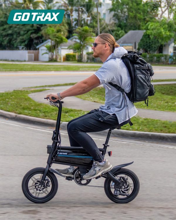 Gotrax Nano 14 Folding Electric Bike, Max Range 25Miles(Pedal-Assist) & Max Speed 15.5Mph, Power by 250W Motor, Adjustable Seat & Dual Fenders, Commuter Electric Bicycle for Adults/Teens White - Image 4