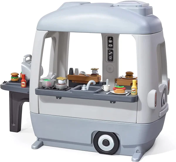 Step2 Adventure Camper, Toddler Outdoor Playhouse includes 50pc Accessory Set, Gray - Image 3