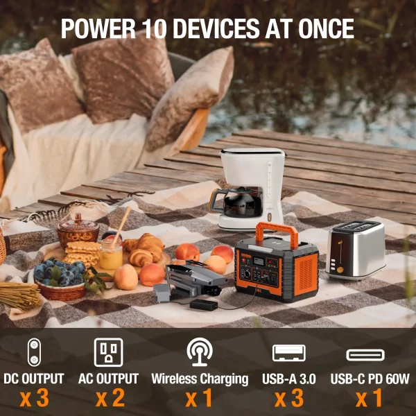 EBL 500W Power Station Portable Solar Generator Charger Lithium Battery Backup for Outdoor Camping Home Emergency - Image 2