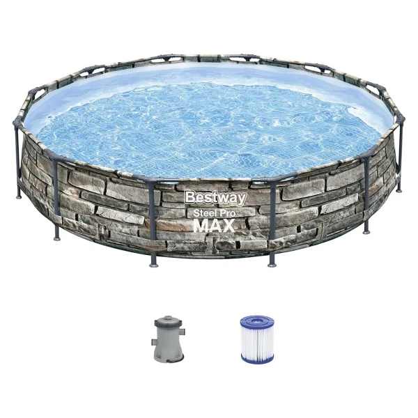 Bestway 56817E 12' x 30 Steel Pro Max Round Above Ground Pool w/ Pump
