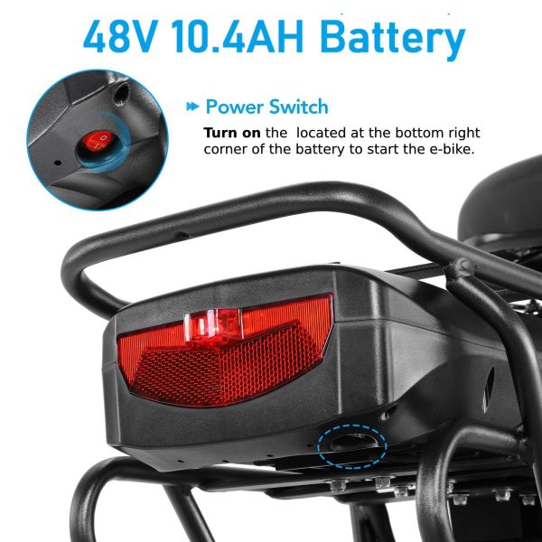 ANCHEER Electric Bike for Adults, 48V 500Wh EBike, UP to 60 Miles, Removable Battery, 3H Fast-Charge, 26 Commuter Electric Bicycles, 7-Speed, LCD Digital Display, Suspension Fork, Cruise Control - Image 2