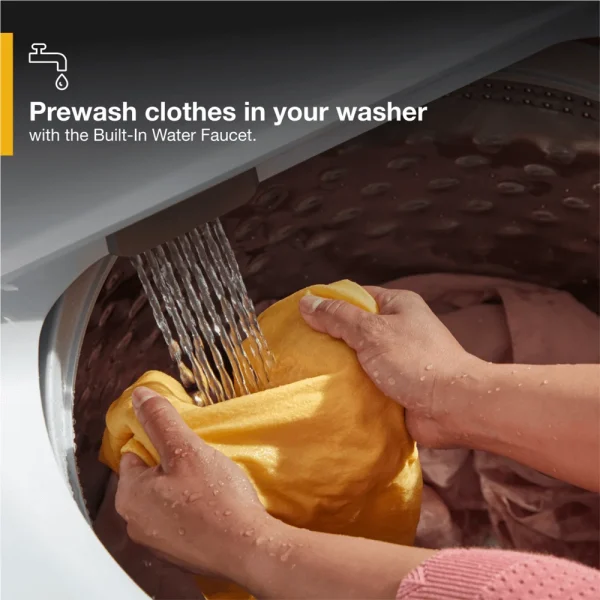 Whirlpool WTW5010LW 4.6 Cu. Ft. White Top Load Impeller Washer with Built-In Faucet - Image 5