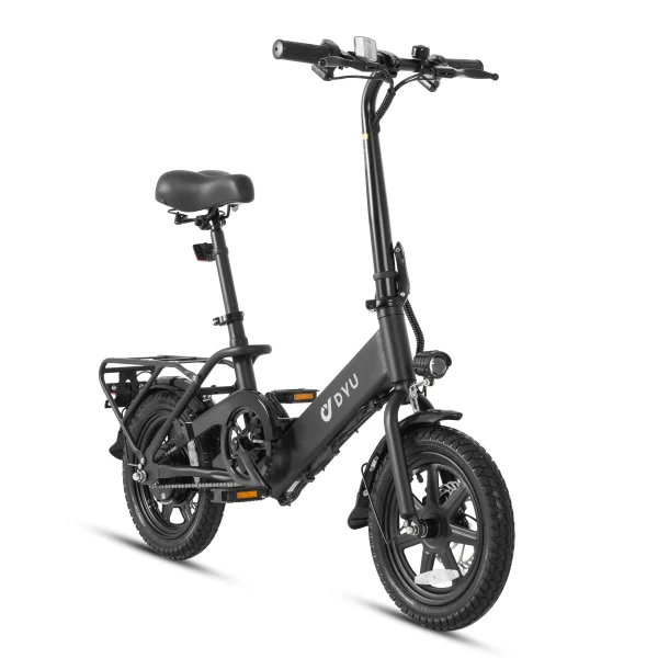 DYU 14 Folding Electric Bike for Adults Teens, 350W 36V/7.5AH, Pedal-Assist, Commuter Cruiser City E Bike
