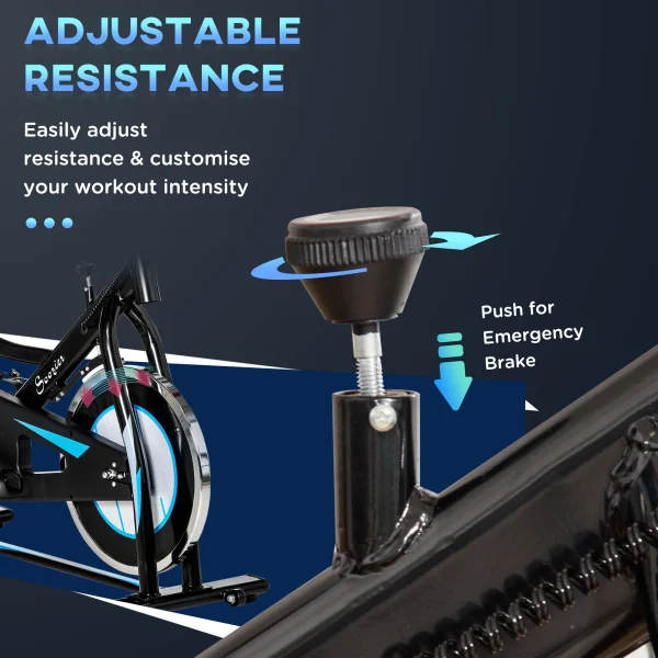 Soozier Exercise Bike, Stationary Bike for Home, Indoor Cycling Bike, Adjustable Workout Bike with Comfortable Seat Cushion and LCD Monitor - Image 5