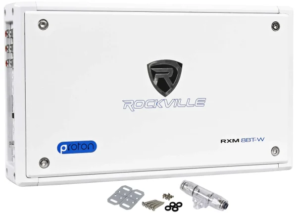 New Rockville RXM8BTW 8 Channel 1500 Watt Marine/Boat Amplifier Amp w/Bluetooth