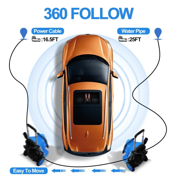 Powerful Electric Pressure Washer - 3500 PSI Electric Power Washer, 2.5 GPM Power Washers Electric Powered with 4 Interchangeable Nozzle and Foam Cannon - Image 2