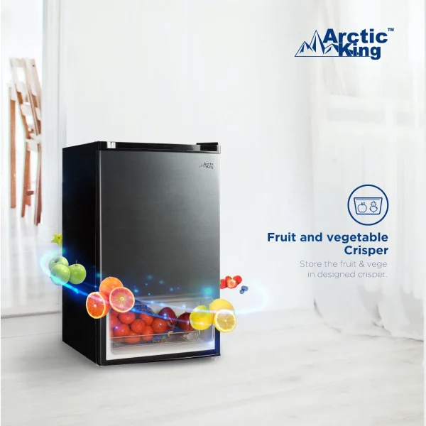 Arctic King 4.4 Cu ft One-Door No Freezer Mini Fridge, Black Stainless Steel Look E-Star, ARM44A5ASL - Image 7