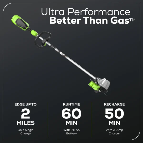 Greenworks 60V 8 Edger with 2.5 Ah Battery & Charger 2703302 - Image 4